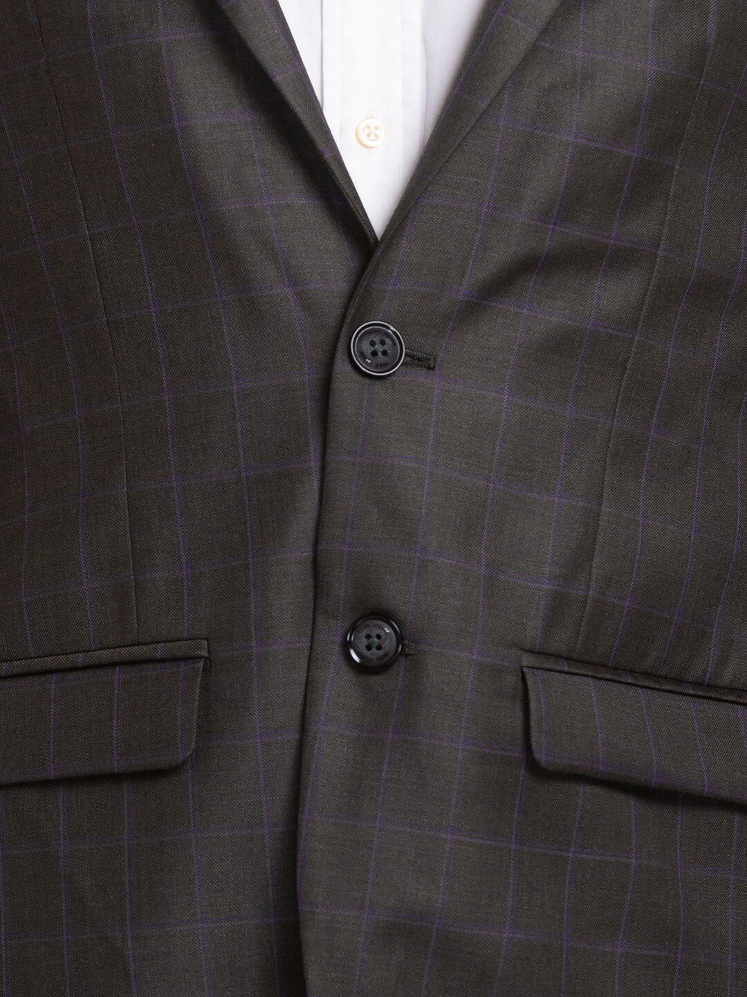 Park Avenue Men Checked Slim-Fit Single-Breasted 2 Piece Formal Suit