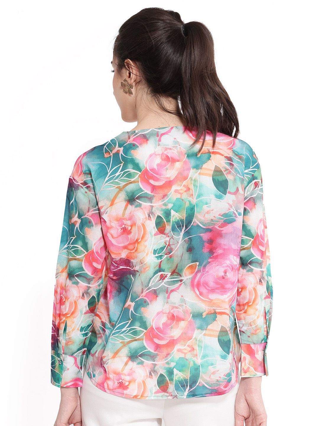 RAREISM Women Comfort Floral Printed Opaque Formal Shirt