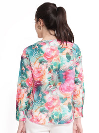 RAREISM Women Comfort Floral Printed Opaque Formal Shirt