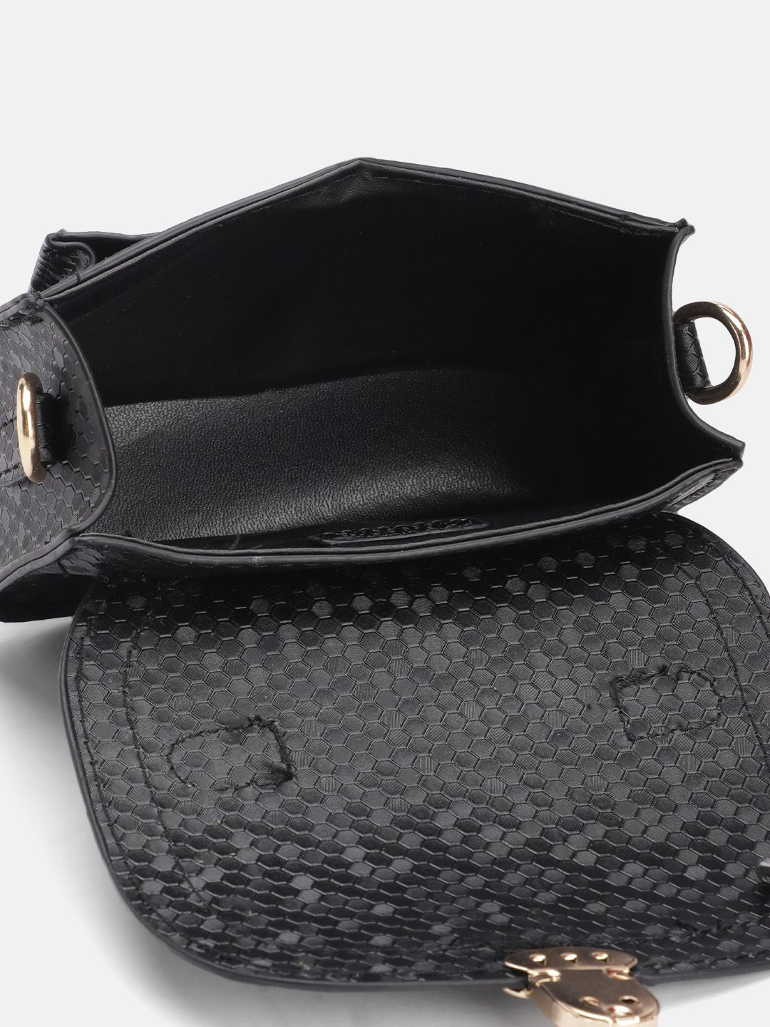 DressBerry Textured Structured Satchel Bag