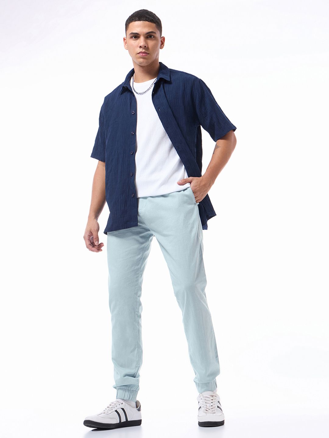 Bewakoof Men Sky Blue Joggers