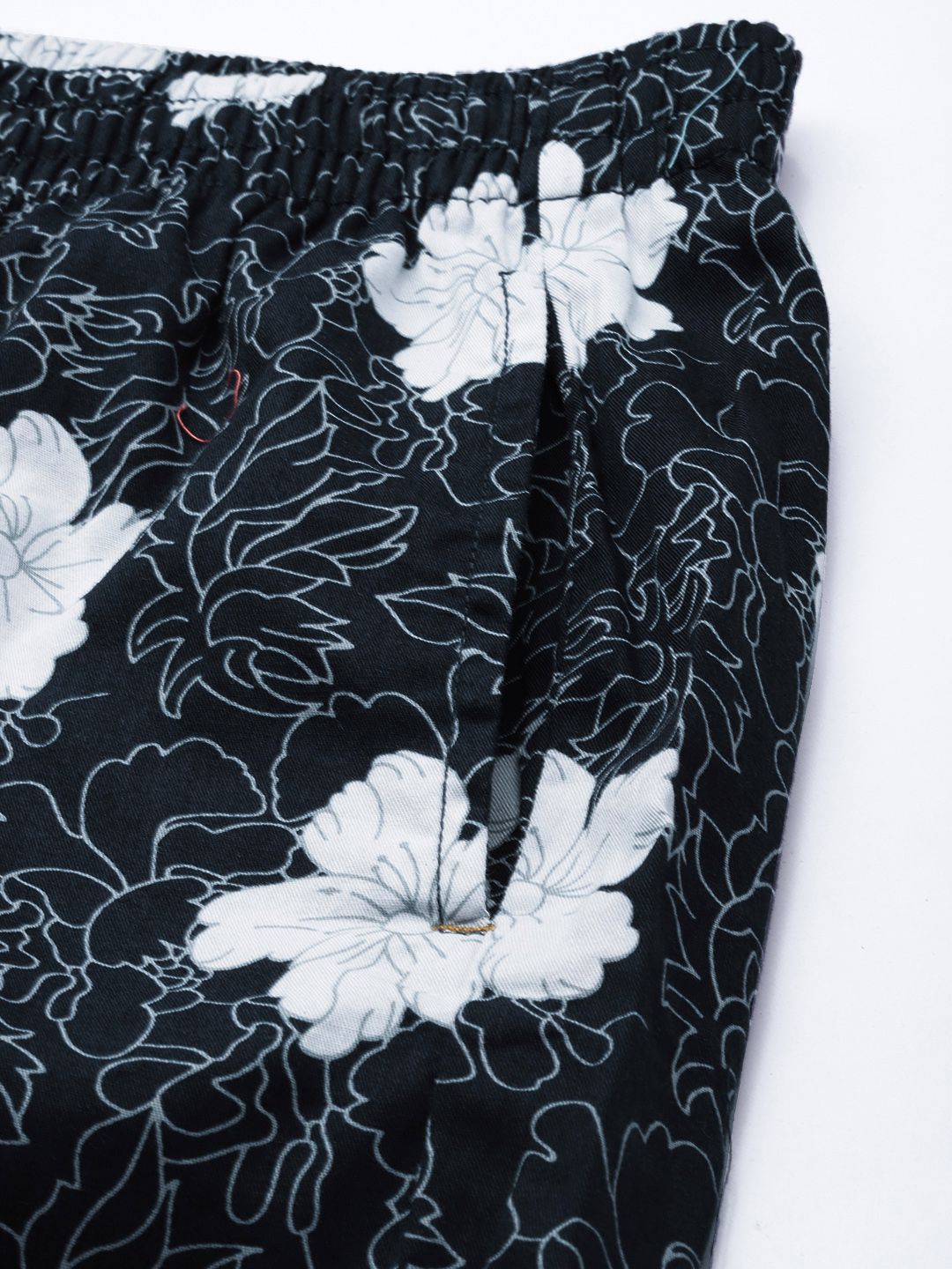 The Indian Garage Co Men Blue Floral Print Pure Cotton Night Suit