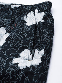 The Indian Garage Co Men Blue Floral Print Pure Cotton Night Suit