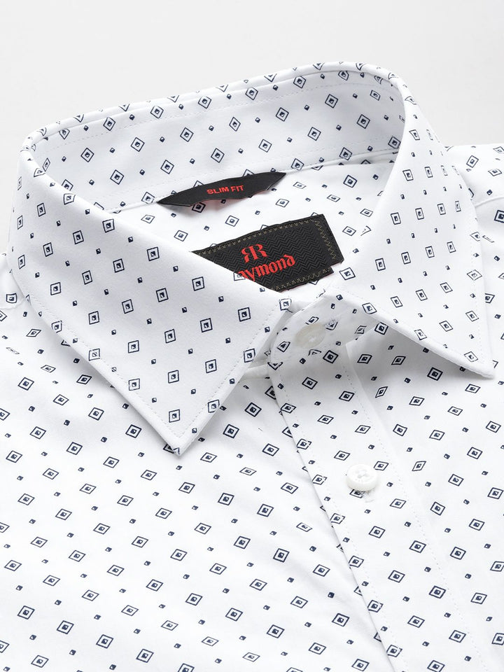 Raymond Men Pure Cotton Slim Fit Opaque Printed Formal Shirt