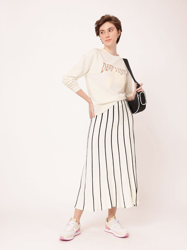 DressBerry Printed Cotton Terry Relaxed Fit Sweatshirt