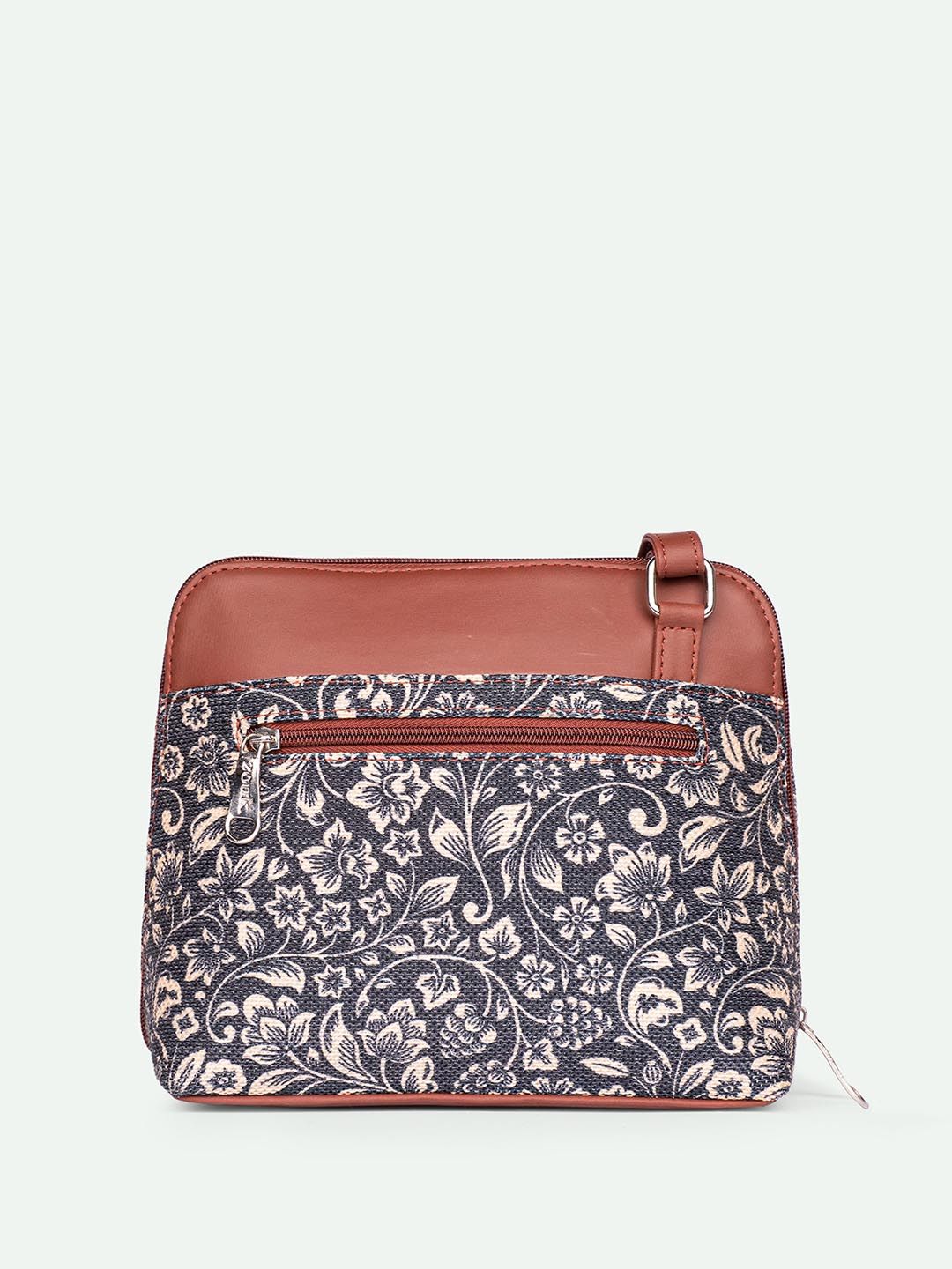 ZOUK Floral Printed Structured Sling Bag