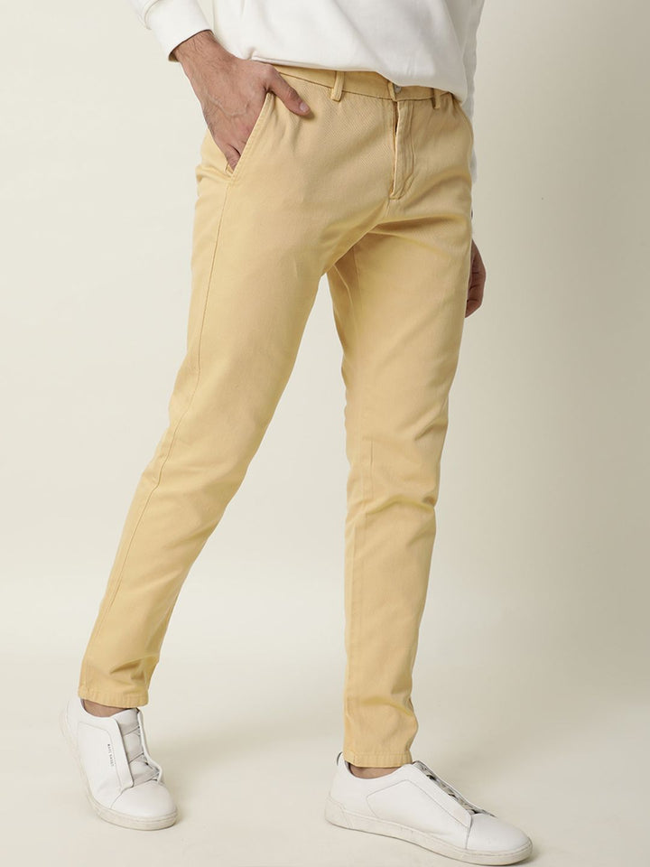 RARE RABBIT Men Pure Cotton Scotch Mid-Rise Slim Fit Trouser