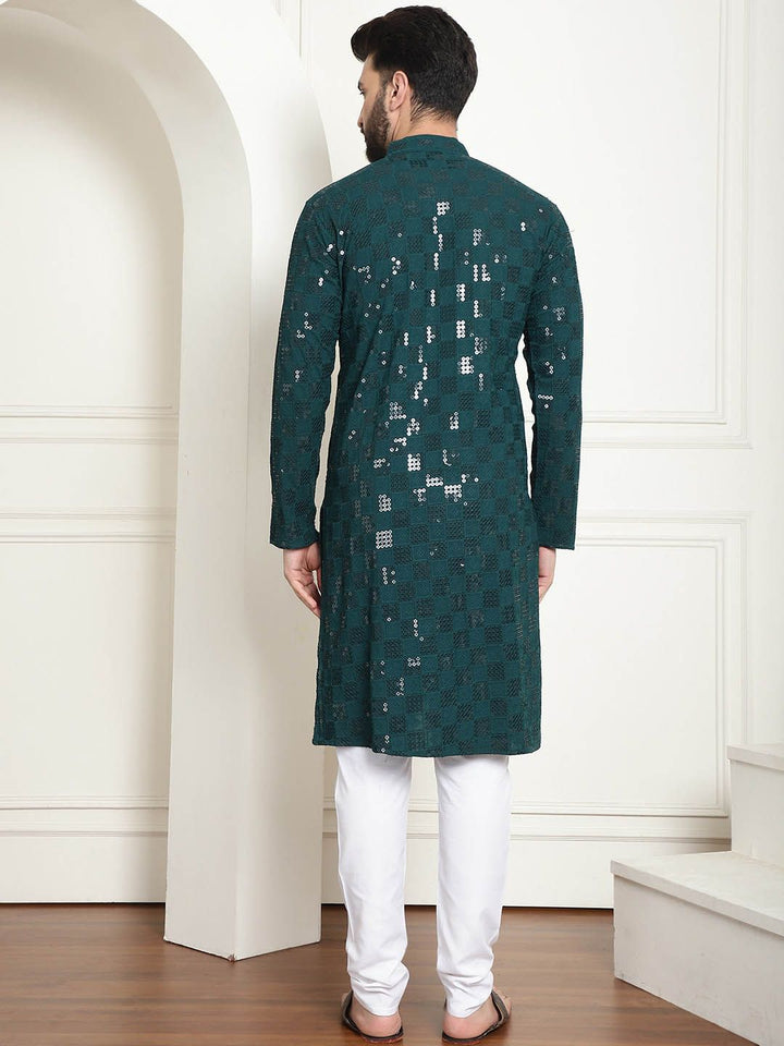 SOJANYA Kurta Kapas Tulen Bersulam Labuci Mandarin Dengan Churidar