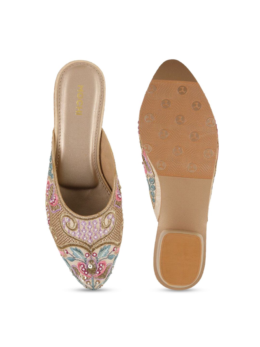 Mochi Women Embellished Block Mules
