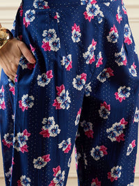 Indo Era Floral Printed Pure Cotton Tunic & Trouser Co-Ords