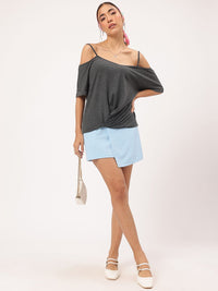 DressBerry Effortless Ease Cold-Shoulder Edition Top