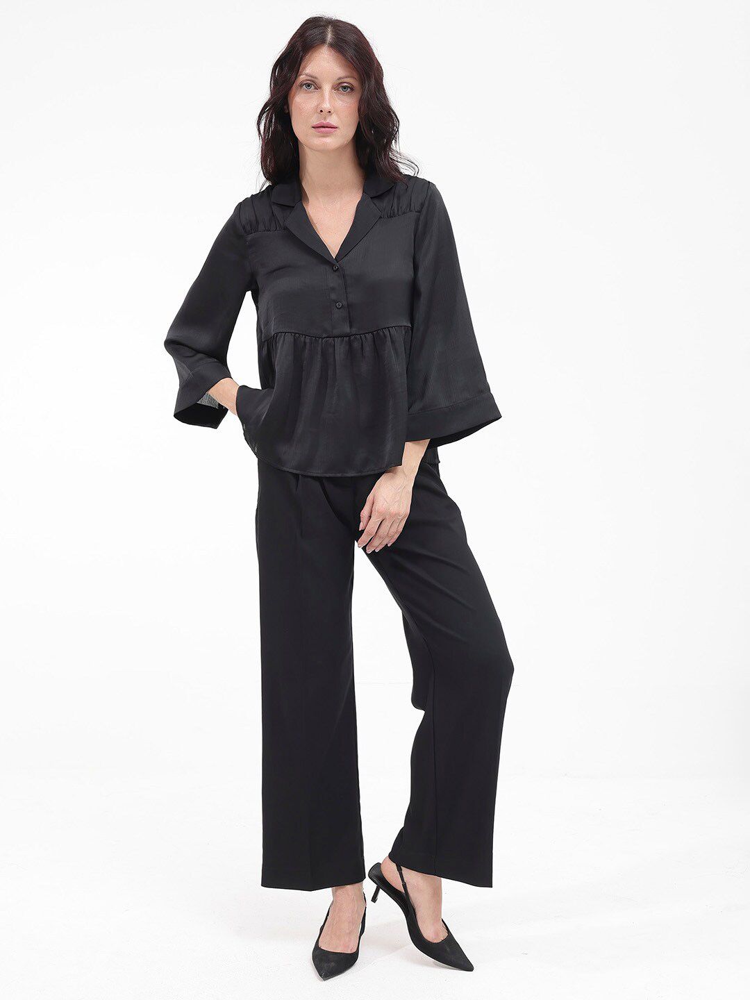 RAREISM Flared Sleeve Cotton Top