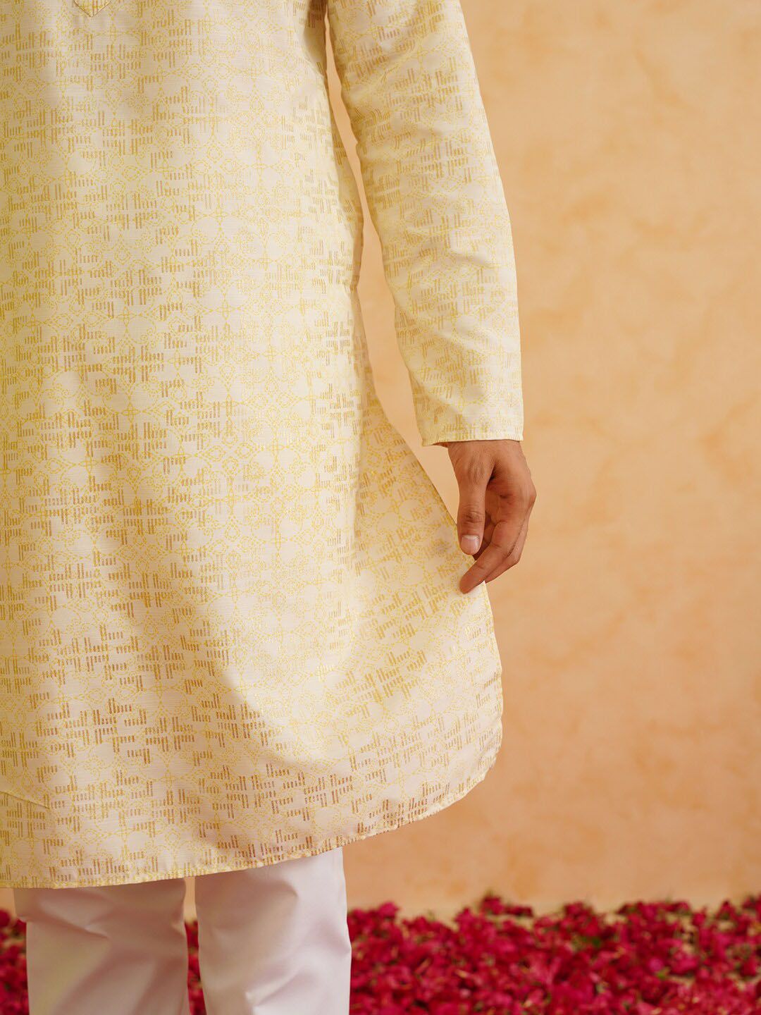 SOJANYA Woven Design Regular Pure Cotton Kurta with Churidar