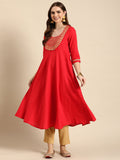 Anouk Ethnic Motifs Yoke Design Zari Work Kurta