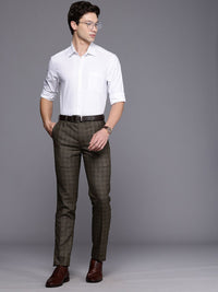 Raymond Men Checked Slim Fit Formal Trousers