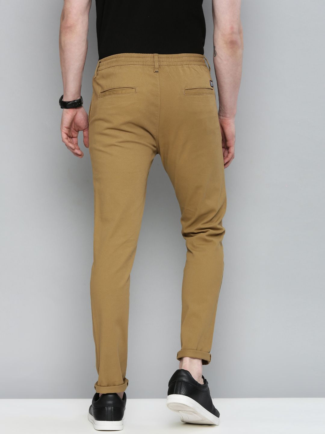 The Indian Garage Co Men Khaki Slim Fit Chinos Trousers
