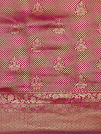 Saree mall Magenta Ethnic Motifs Zari Silk Blend Banarasi Sarees