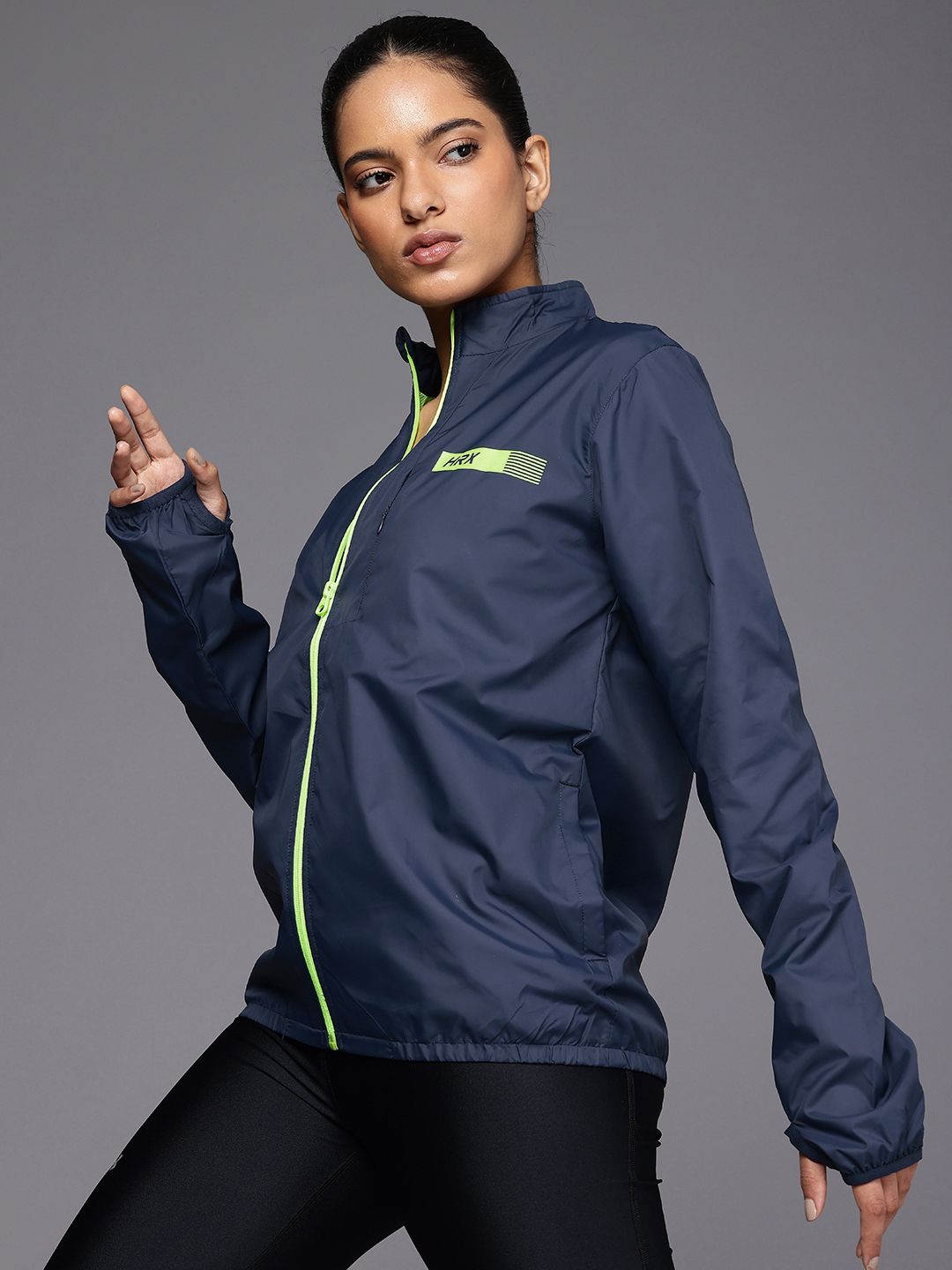 HRX by Hrithik Roshan Rapid-Dry Antimicrobial Finish Running Sporty Jacket