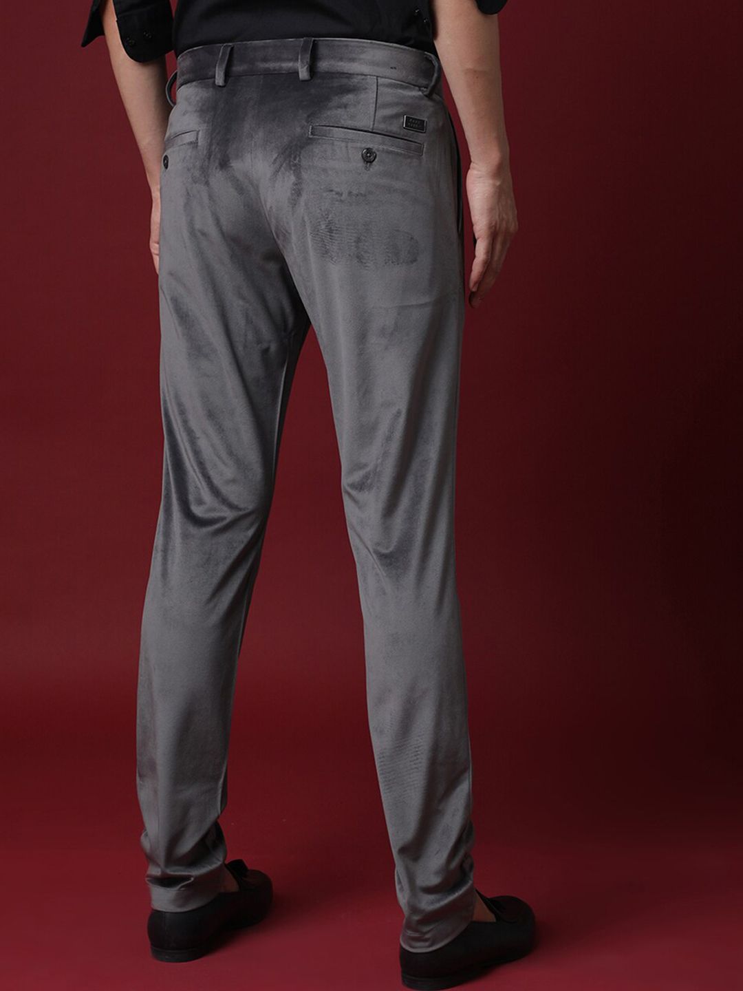 RARE RABBIT Men Ozzy Mid-Rise Slim Fit Cotton Trouser