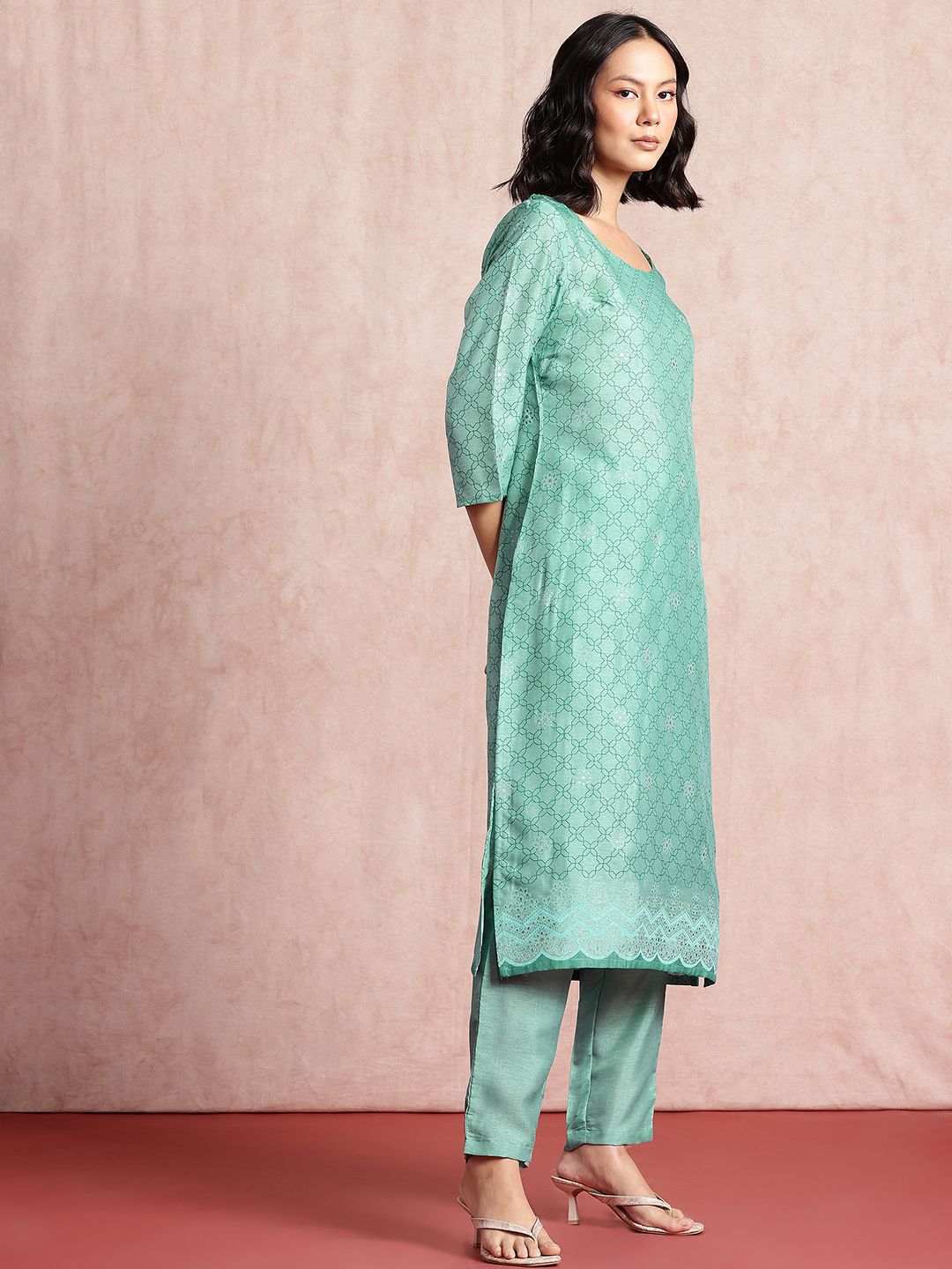 all about you Printed Kurta with Trousers & Dupatta