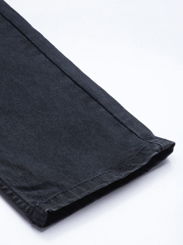 The Indian Garage Co Men Navy Blue Slim Fit Cropped Stretchable Jeans