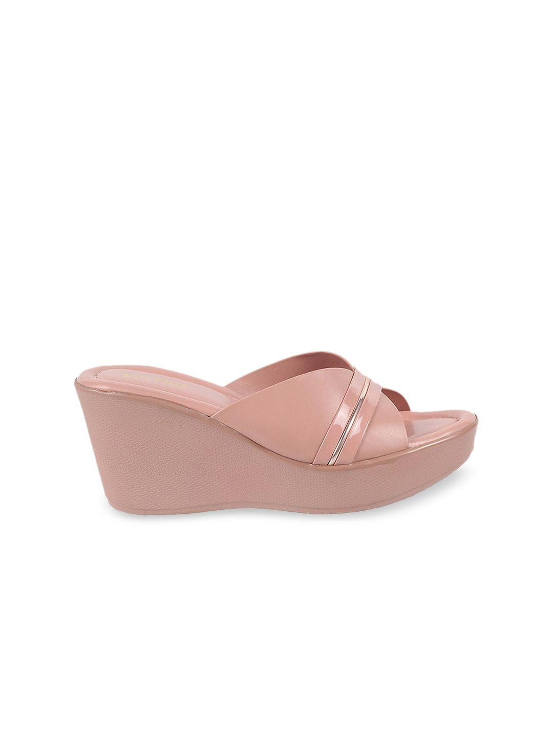 Metro Solid Wedge Heels With Open Back