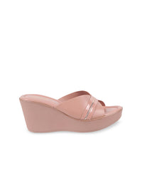 Metro Solid Wedge Heels With Open Back