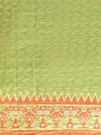 Saree mall Green & Rust Orange Woven Design Saree