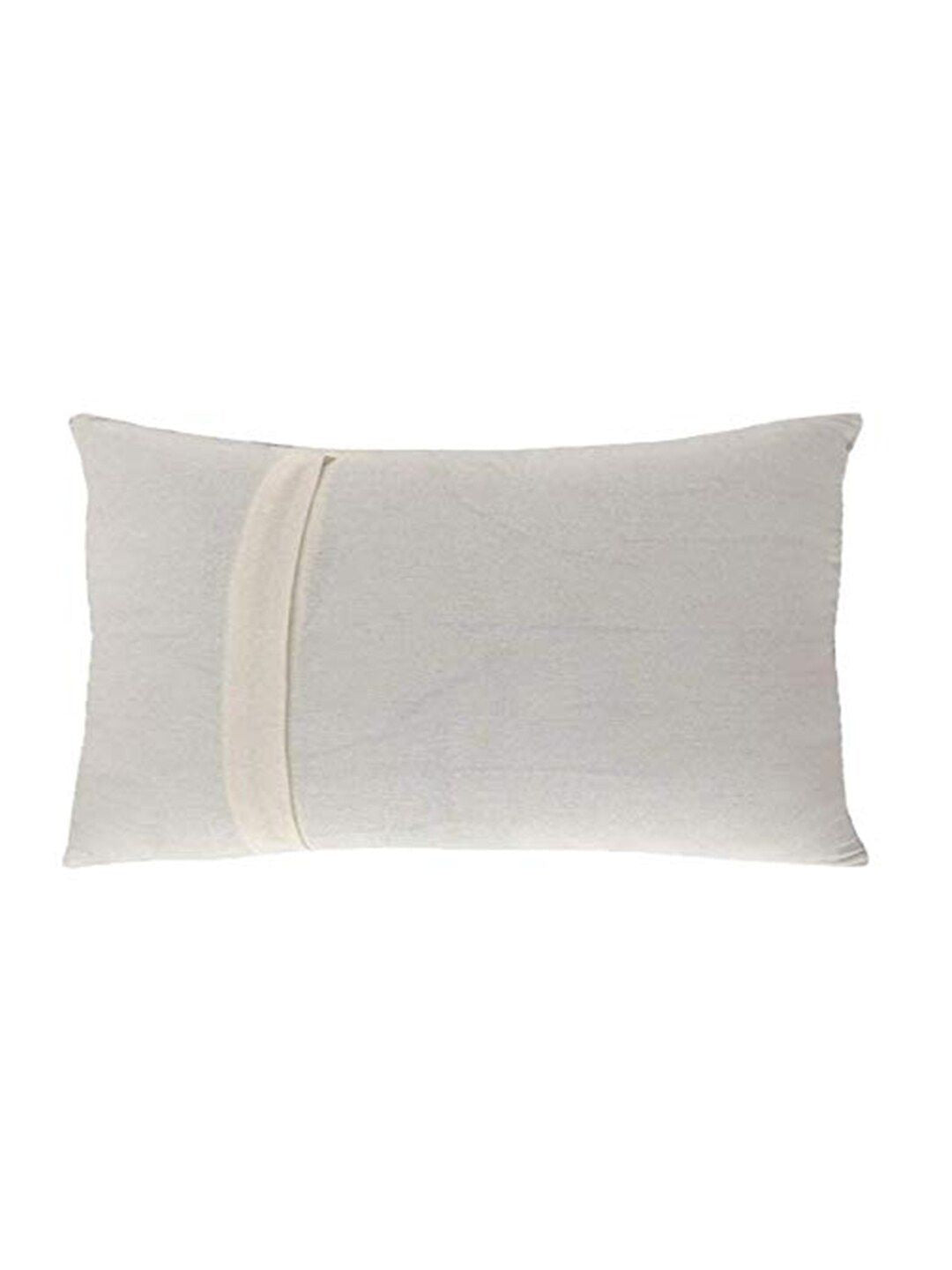 STITCHNEST Set of 2 Yellow & Off White 12" x 18" Geometric Rectangle Cushion Covers