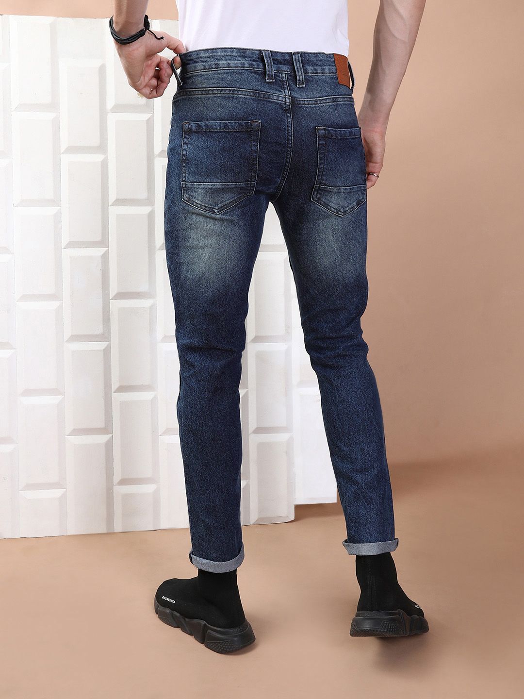 The Indian Garage Co Men Blue Slim Fit Mid-Rise Clean Look Jeans