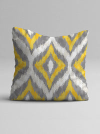 STITCHNEST Yellow & White Set of 2 Floral Printed Square Cushion Covers