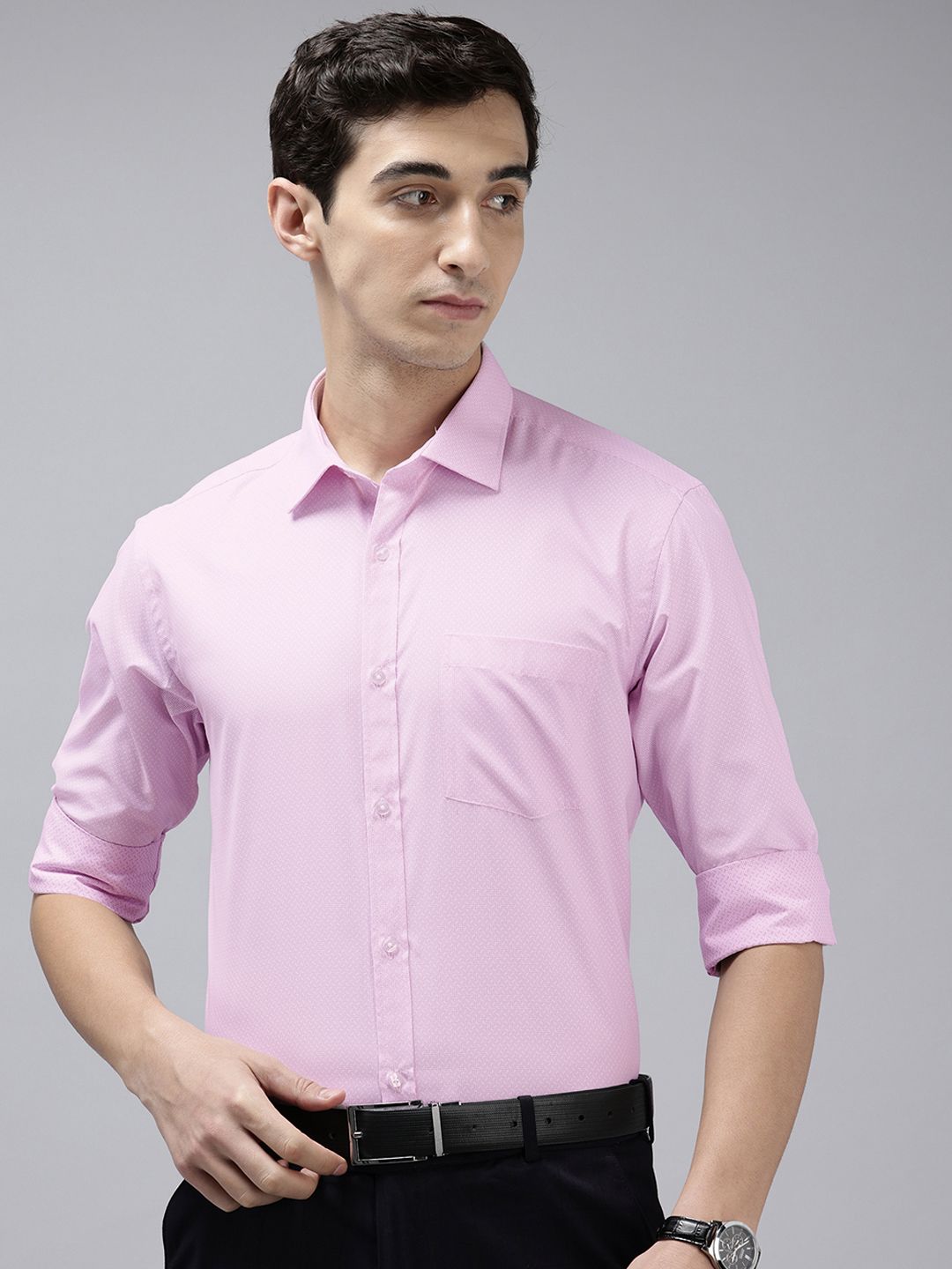 Park Avenue Slim Fit Self Designed Formal Shirt
