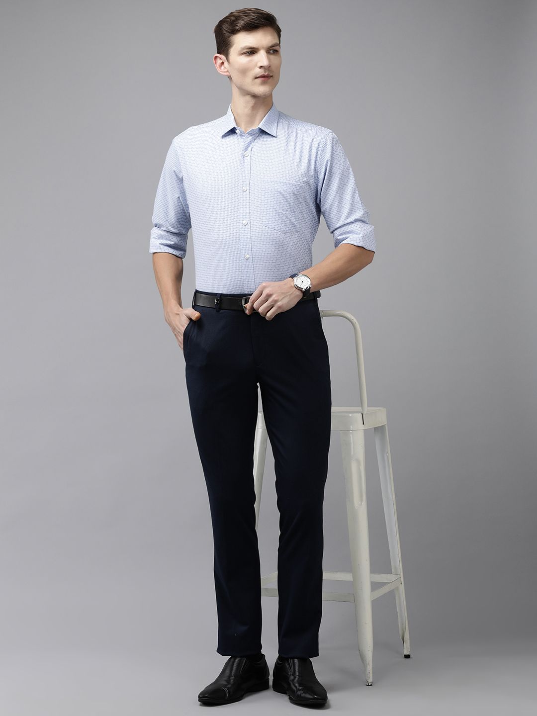Park Avenue Men Grid Tattersall Checked Pure Cotton Formal Shirt