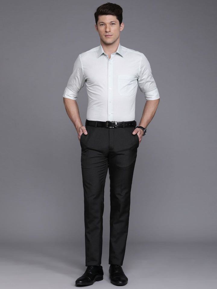 Raymond Men Checked Slim Fit Formal Trousers
