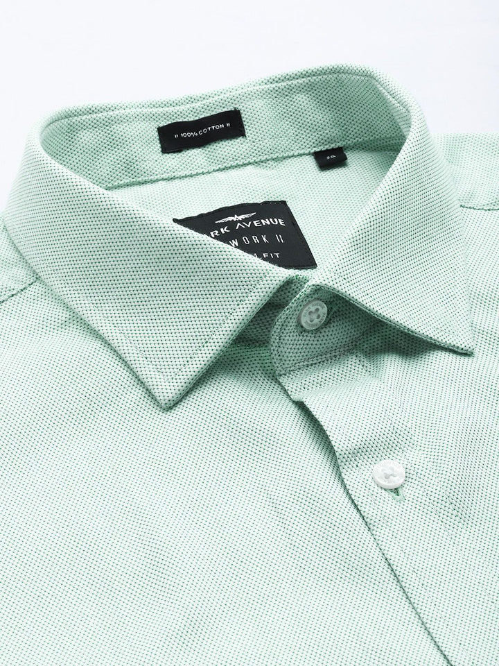 Park Avenue Pure Cotton Self Design Slim Fit Textured Formal Shirt
