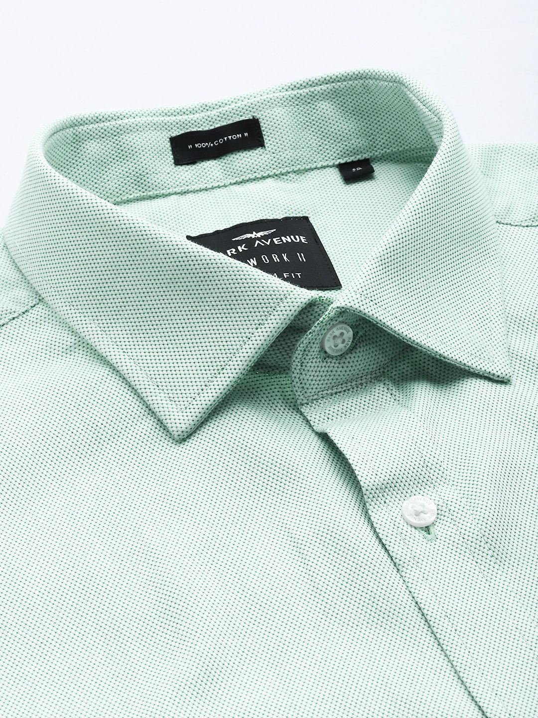 Park Avenue Pure Cotton Self Design Slim Fit Textured Formal Shirt