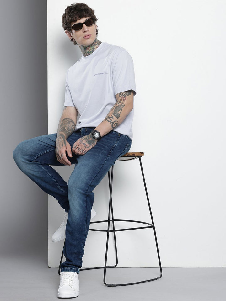 The Indian Garage Co Men Heavy Fade Stretchable Jeans