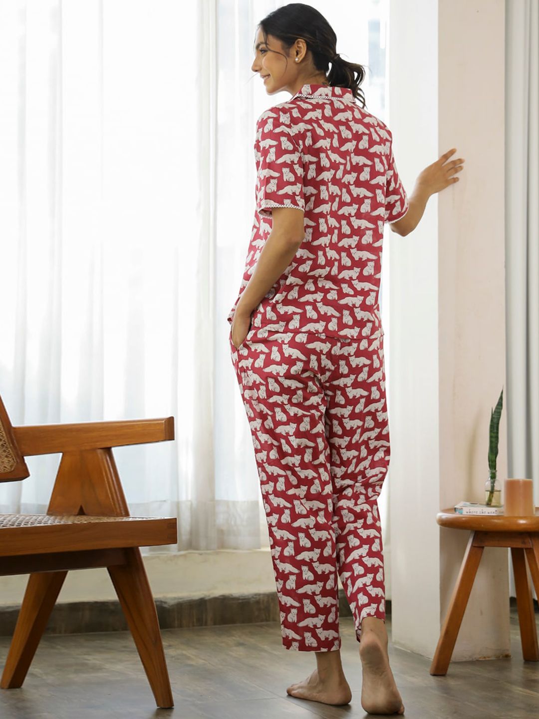 SANSKRUTIHOMES Conversational Printed Pure Cotton Night suit