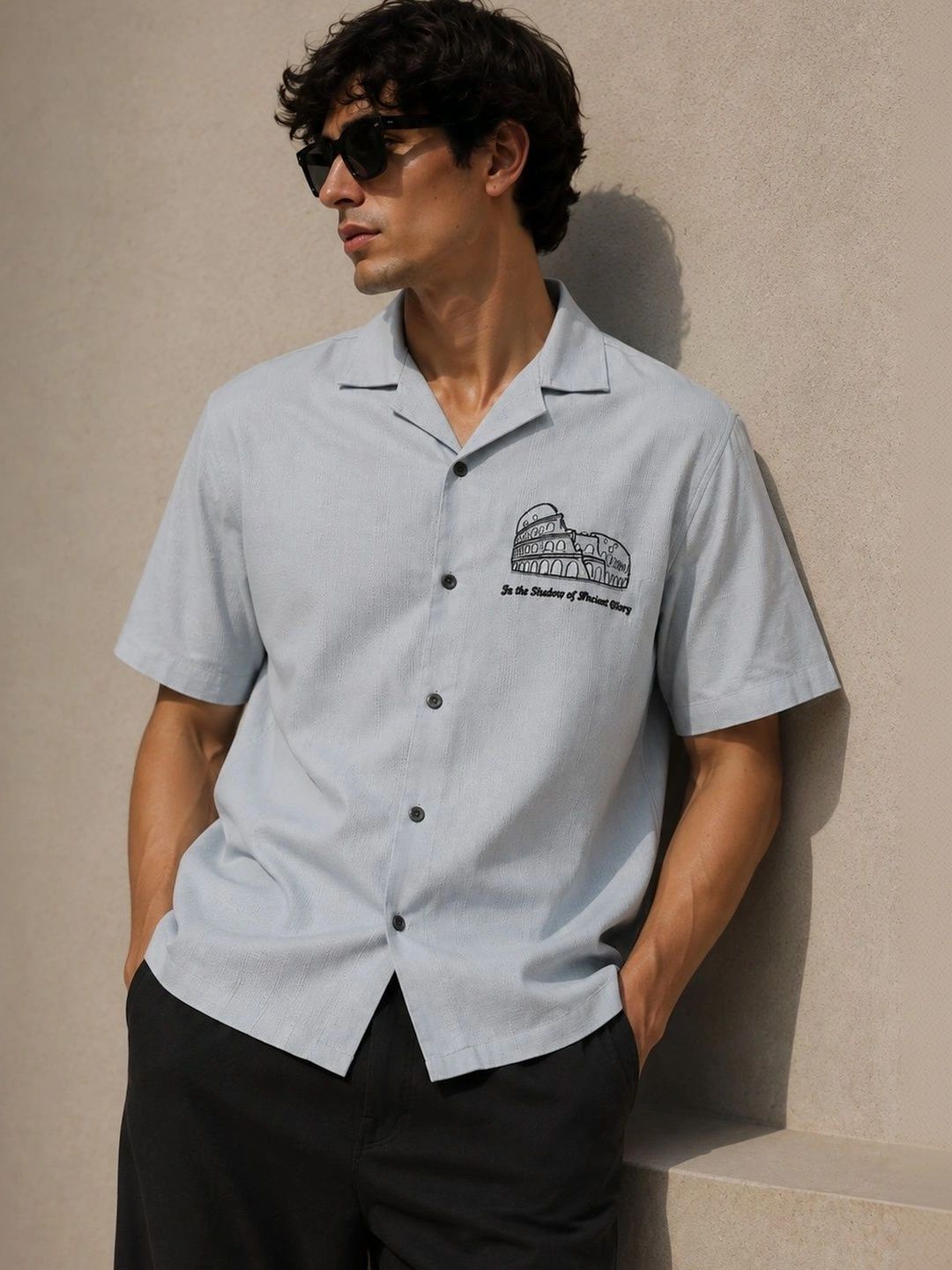 Eszett Heritage Oversized Cuban Collar Cotton Shirt