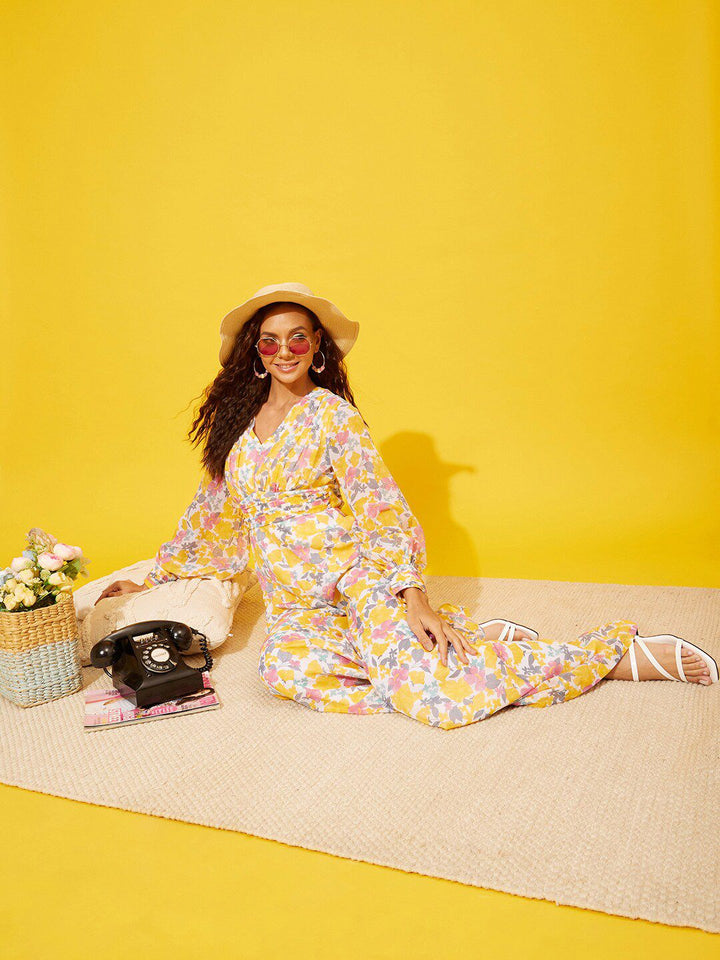 QUIERO Printed Culotte Jumpsuit