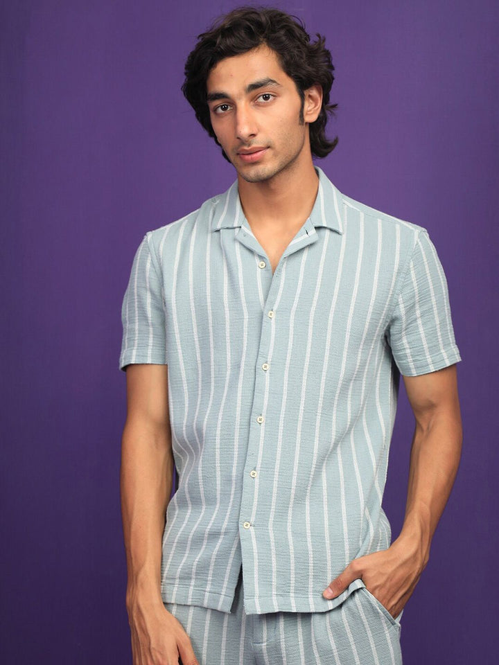 RARE RABBIT Men Nanos Striped Slim Fit Opaque Shirt