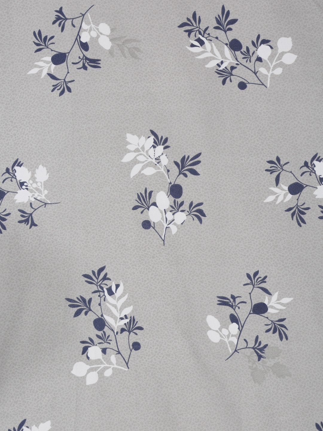 KLOTTHE Grey Floral Cotton 300 TC Single Cadar Halus dengan Sarung Bantal-87 x 59 inci