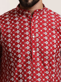 SOJANYA Self Design Thread Work Mandarin Collar Kurta