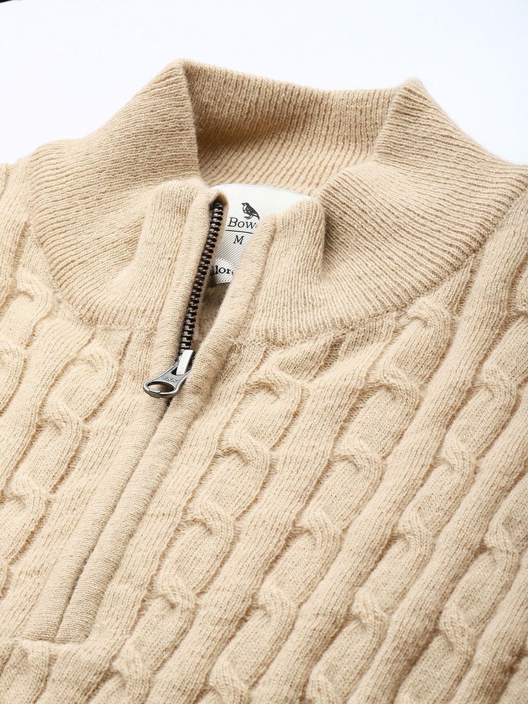 Mr Bowerbird Mock Collar Cable Knit Pullover Sweater
