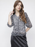 DressBerry 70s Paisley Vibes Ruching Revival Top