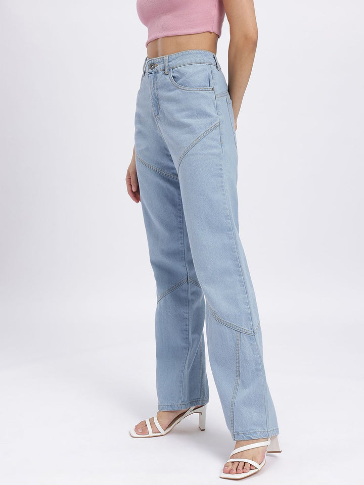 DressBerry Women Panelled Mid-Rise Regular Fit Jeans