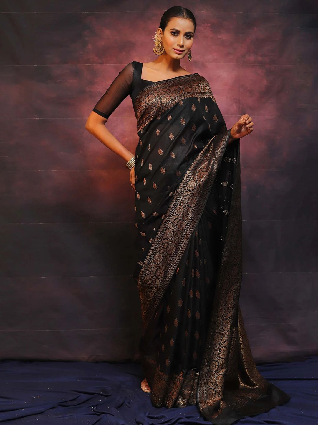 KALINI Ethnic Motifs Zari Banarasi Saree