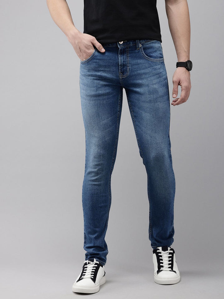 SPYKAR Men Super Skinny Fit Low-Rise Heavy Fade Stretchable Jeans