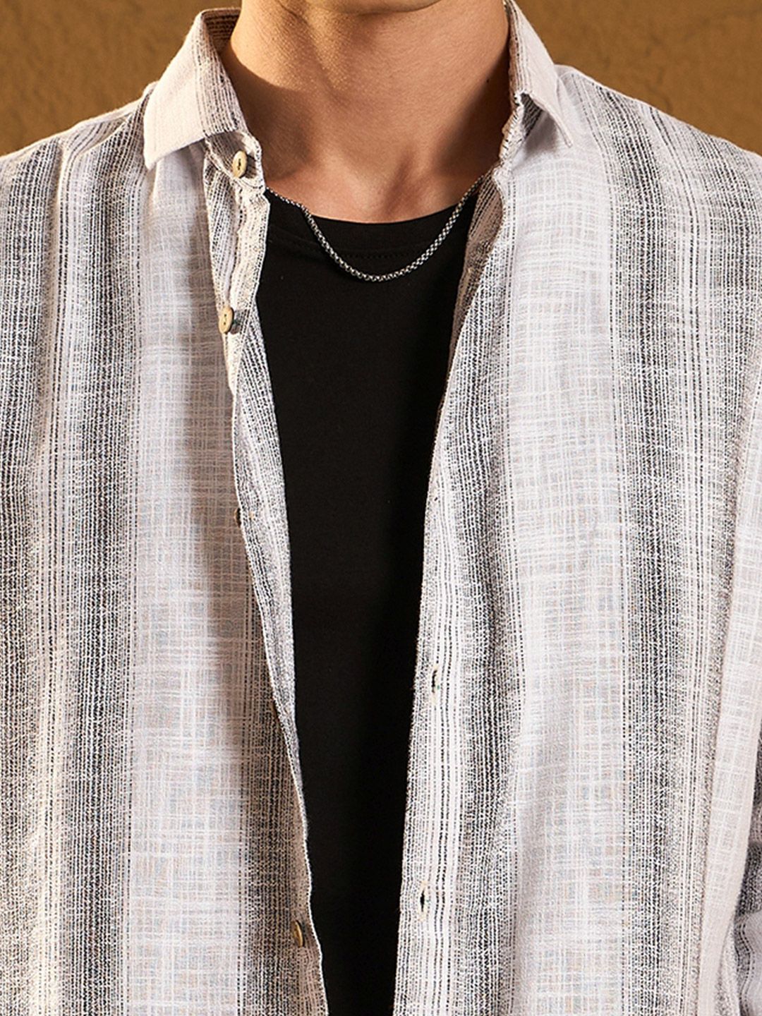 DENNISON Men Stripetastic Drop Shoulder Oversized Shirt