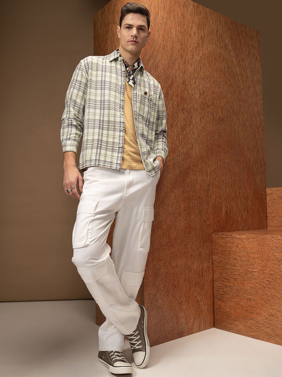 LOCOMOTIVE Oversized Dobby Textured Utility Pocket Overshirt